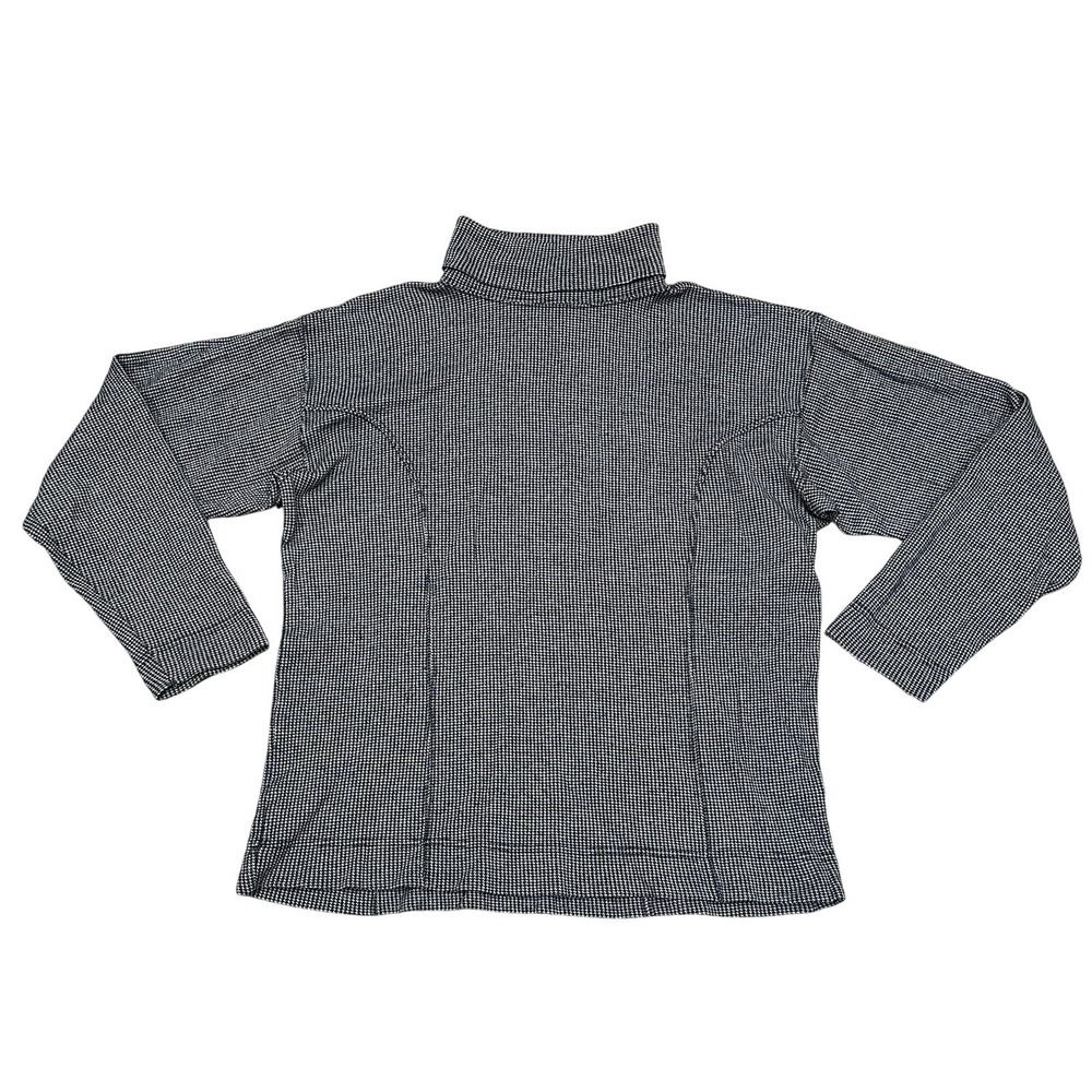 GAP Womens Turtleneck Top Houndstooth Dark Academia Preppy Mod Size Medium
